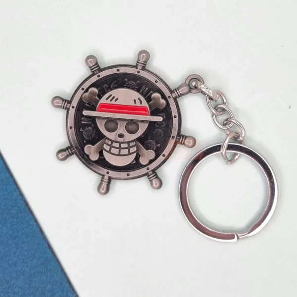 Straw Hat Metal Spinning Keychain One Piece