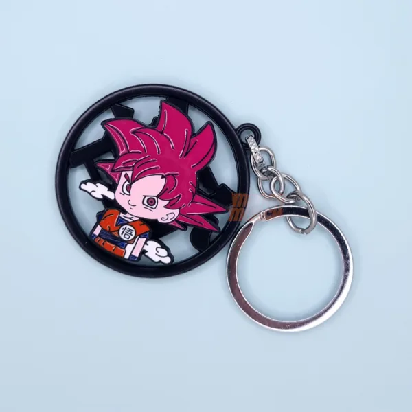 Goku Keychain Red Metal Spinning Dragon Ball